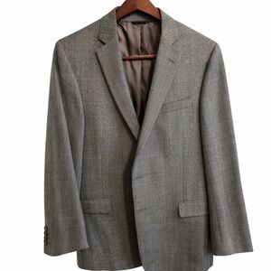 Brooks Brothers Regent Fit 42R Gray(w/blue) 100% Wool Tweed Sport Coat Blazer